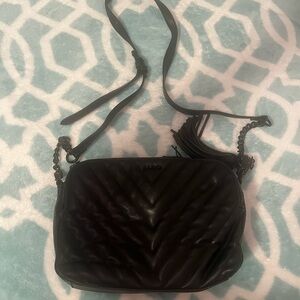 Aldo Elegant Black Chevron Crossbody Bag